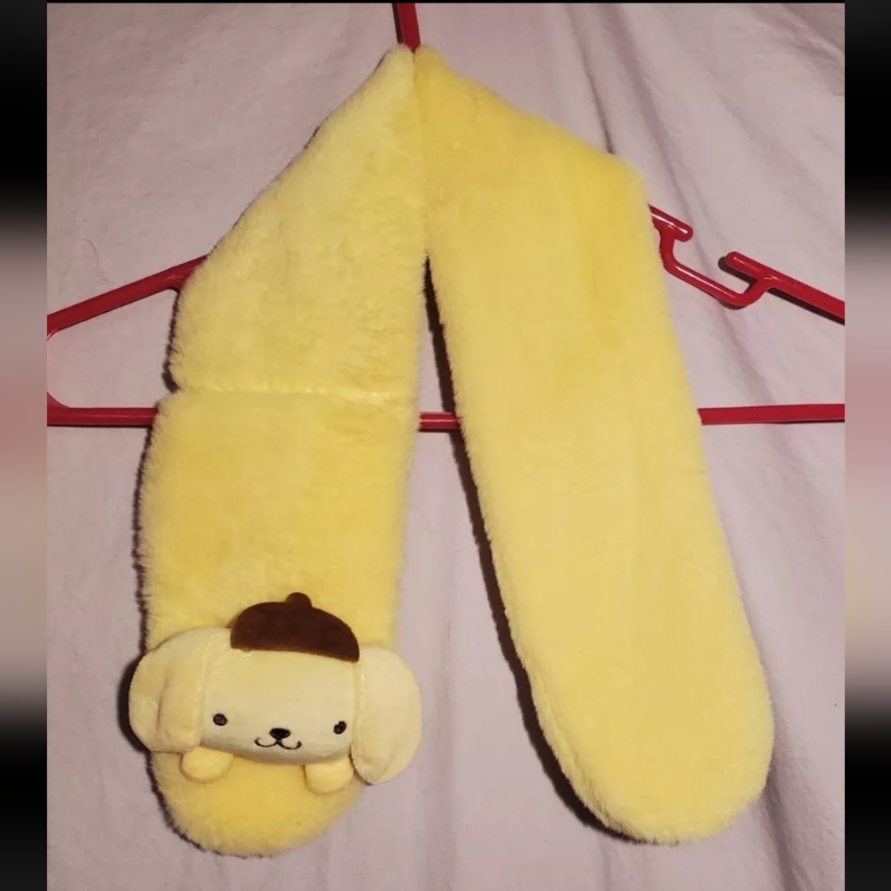 Sanrio Pompompurin Furry Plush Kid Scarf